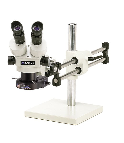 Meiji Stereo-Zoom Binocular Microscope System - Ball Bearing Base - TKMZ-LV2
