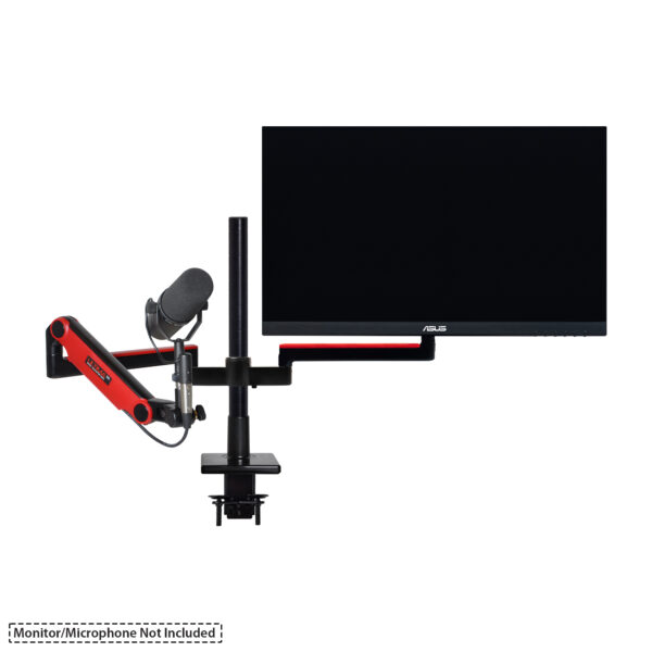 Limited Edition Red Single Monitor and Microphone Support - Single Monitor and Microphone Boom - SMS-1-ULP-13-RED