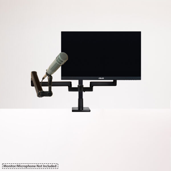 LD Monitor and Low Profile Mic Boom Package - One monitor, One Microphone, Scalable Monitor Support System (on table)