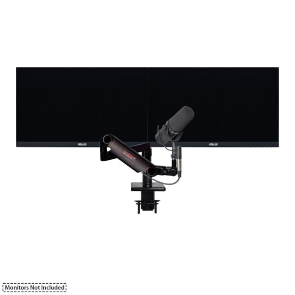 Two monitors, One Microphone, Scalable Monitor Support System - Ultima® Dual LD Monitor and Mic Boom - Featured Image (mic and monitor not included)