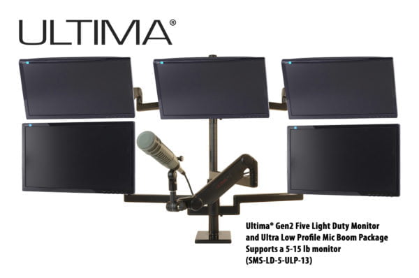 Five monitors, One Microphone, Scalable Monitor Support System